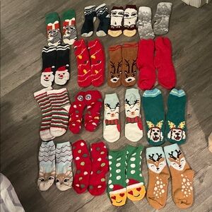 16 Colorful Holiday Themed Socks Collection Good Condition/AS IS BUNDLE 16